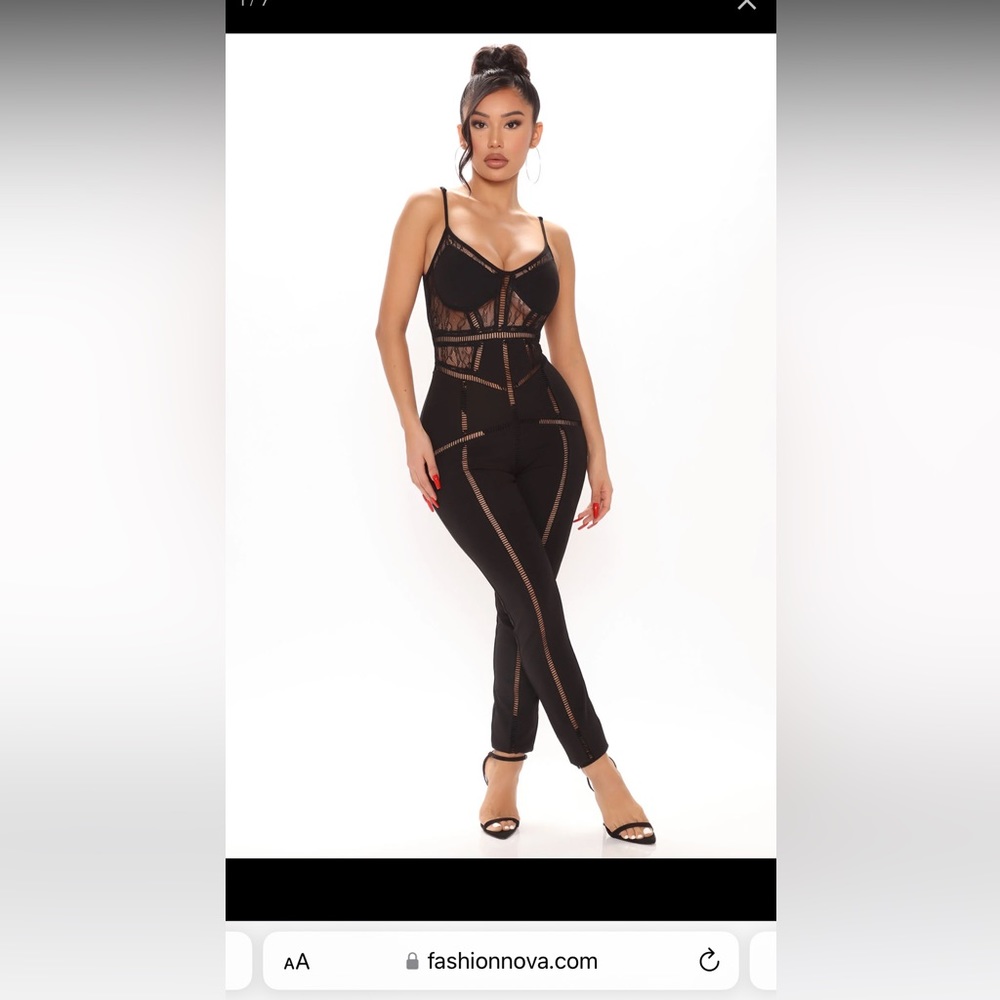 *Never worn* Fashion Nova • Black • Hollywood Hills jumpsuit • Size XL
